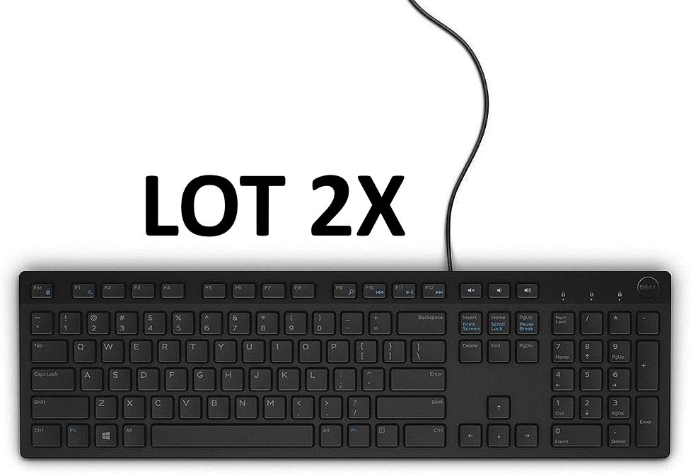 Lot x2 Dell USB Wired Keyboard and Mouse Combo For Office KB216-BK-US New in box