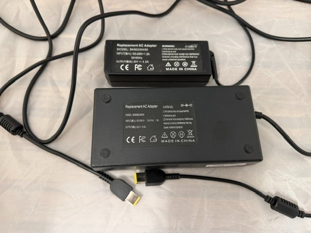 Pair of Lenovo Laptop Compatible Chargers 4.5a and 8.5a