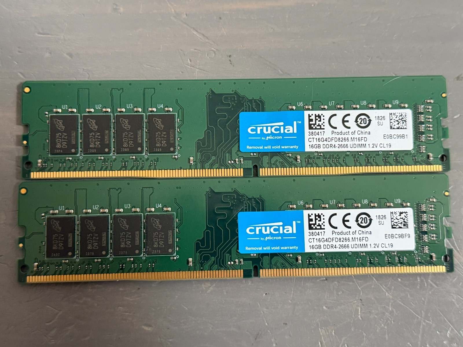 Crucial 32GB (16GBx2) DDR4 2666 CT16G4DFD8266 M16FD Desktop Memory