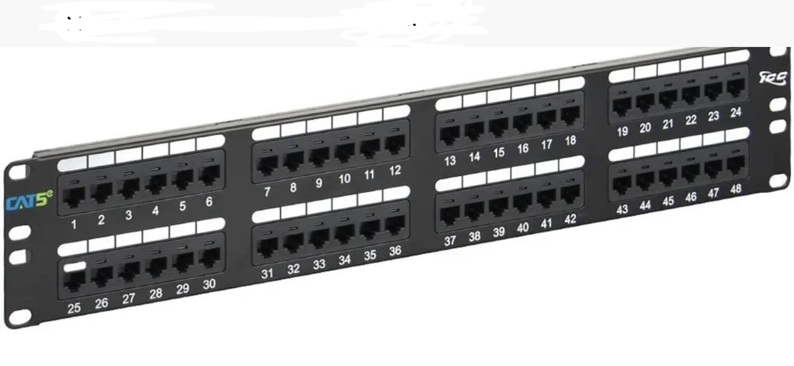 ICC CAT5e Patch Panel with 48 Ports and 2 RMS