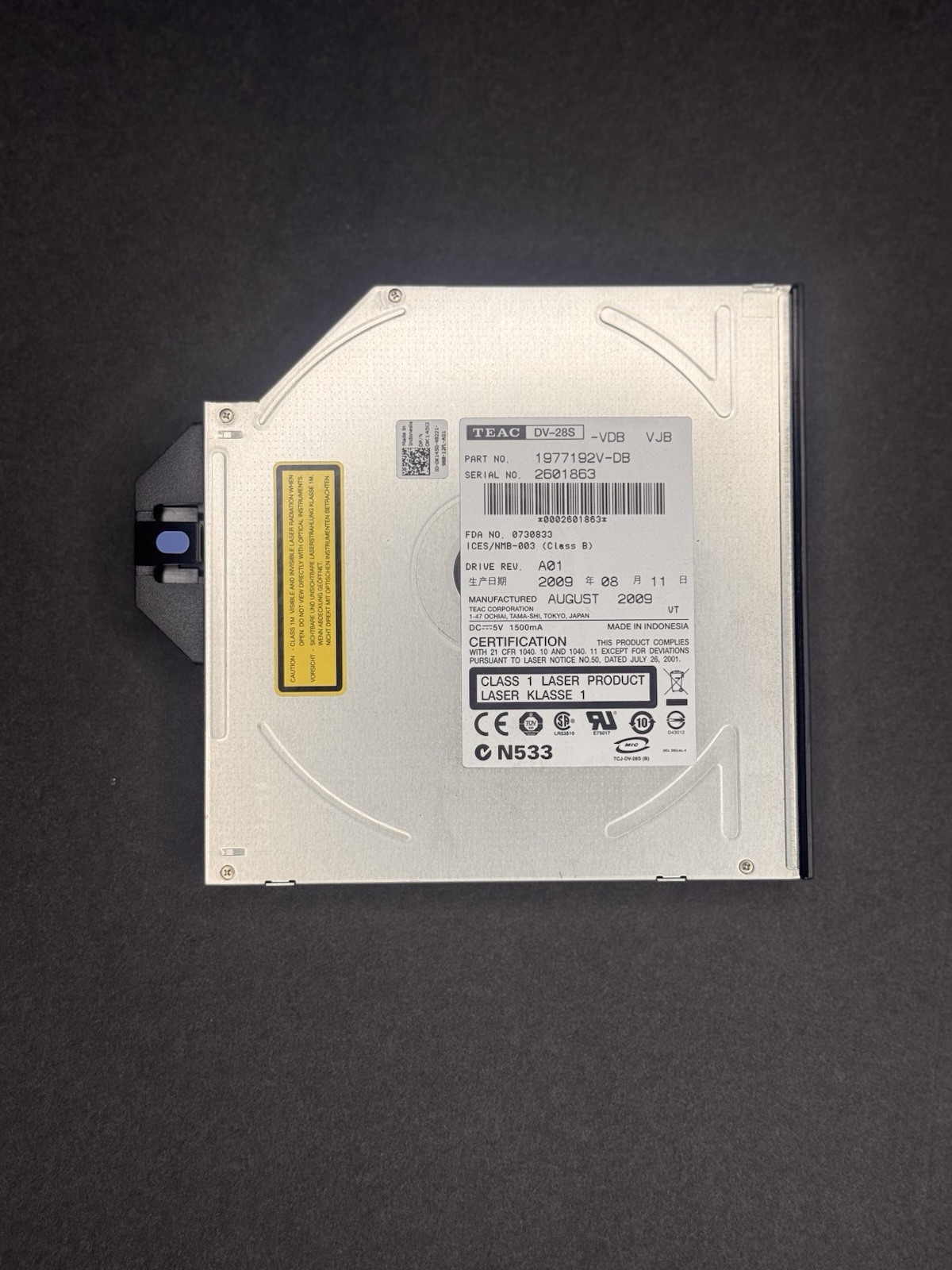 GENUINE Dell DVD ROM Optical Drive SATA TEAC DV-28S -W 1977233W-DB KVXM6 0KVXM6