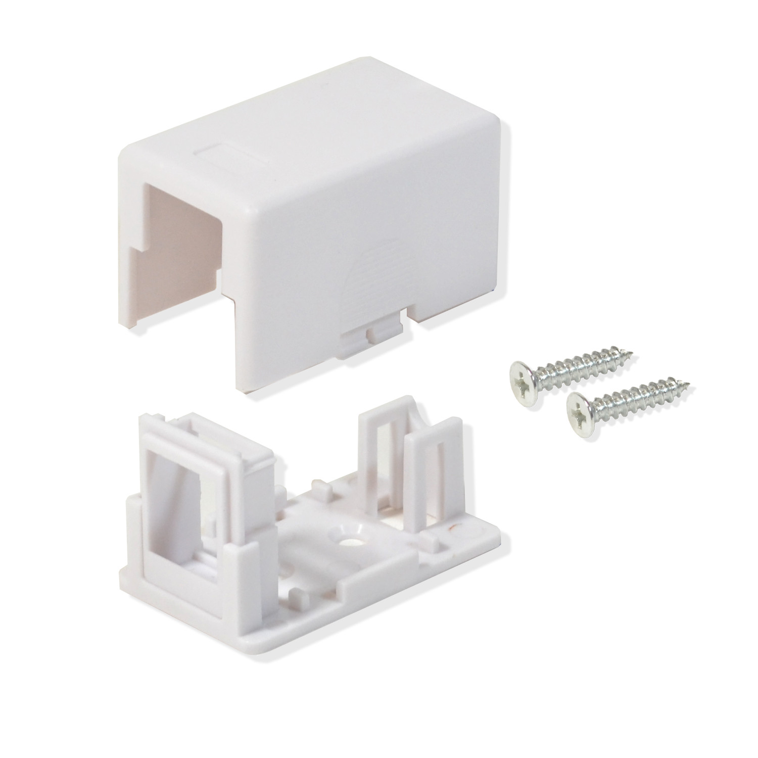 100 Pack Surface Mount Box 1 Port Single Hole Keystone Jack Cat5e/Cat6 White