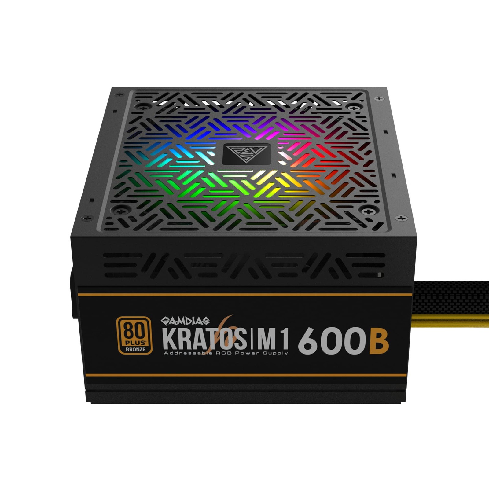 GAMDIAS 600W Bronze PSU, RGB Gaming PC Power Supplies 600W 80 Plus Bronze Certif