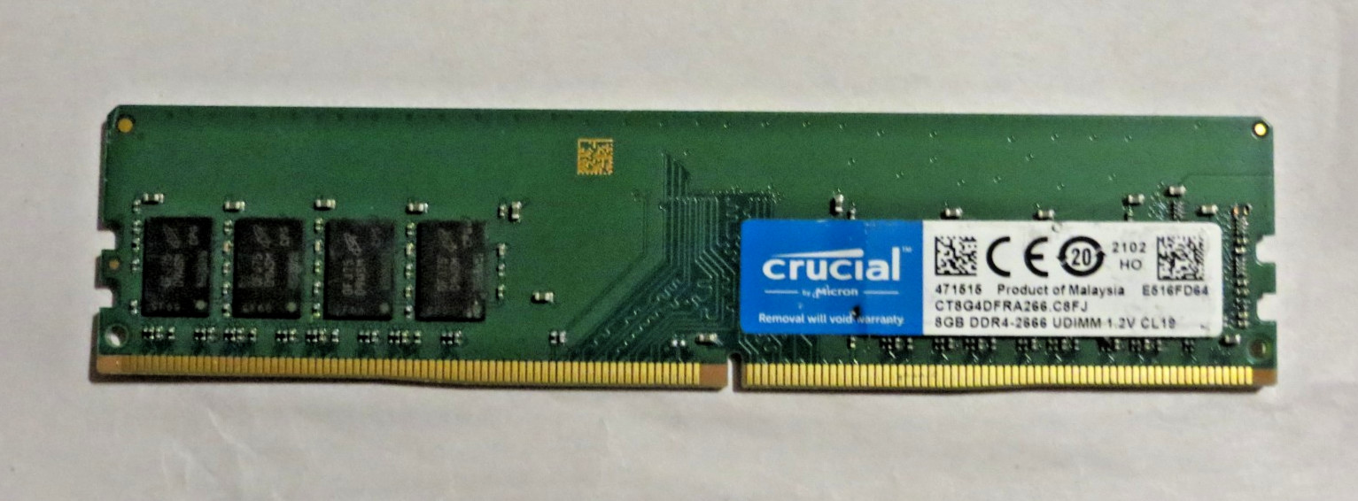 8GB DDR4 2666MHz PC4-21300 Desktop RAM Crucial CT8G4DFRA266.C8FG Single