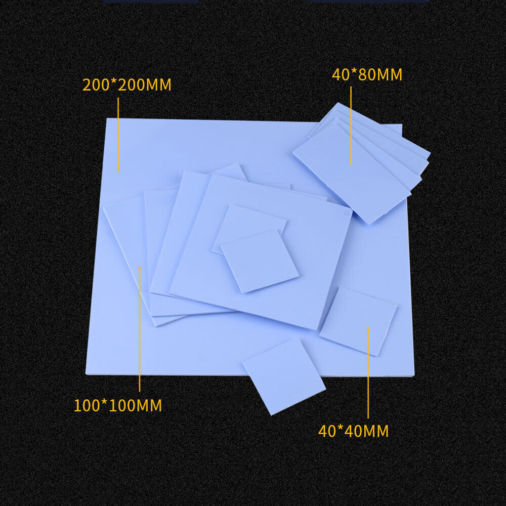 Adhesive Heatsink Cooling Thermal Conductive Silicone Pads Thick 0.5mm - 2mm