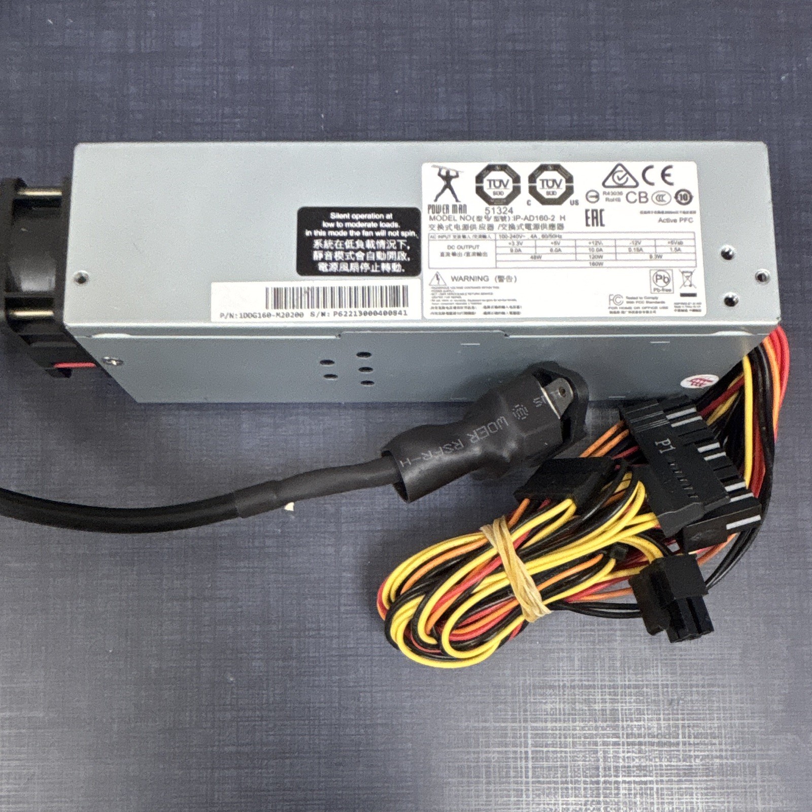 PowerMan IP-AD160-2 H 160W ATX Active PFC 24-Pin 100-240V 1 Fan 