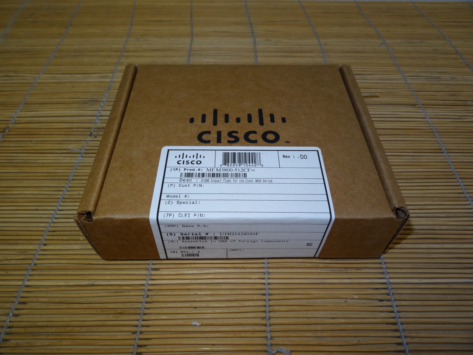 NEW Cisco MEM3800-512CF 512MB Compact Flash for Cisco 3800 Router Original Box UNOPENED