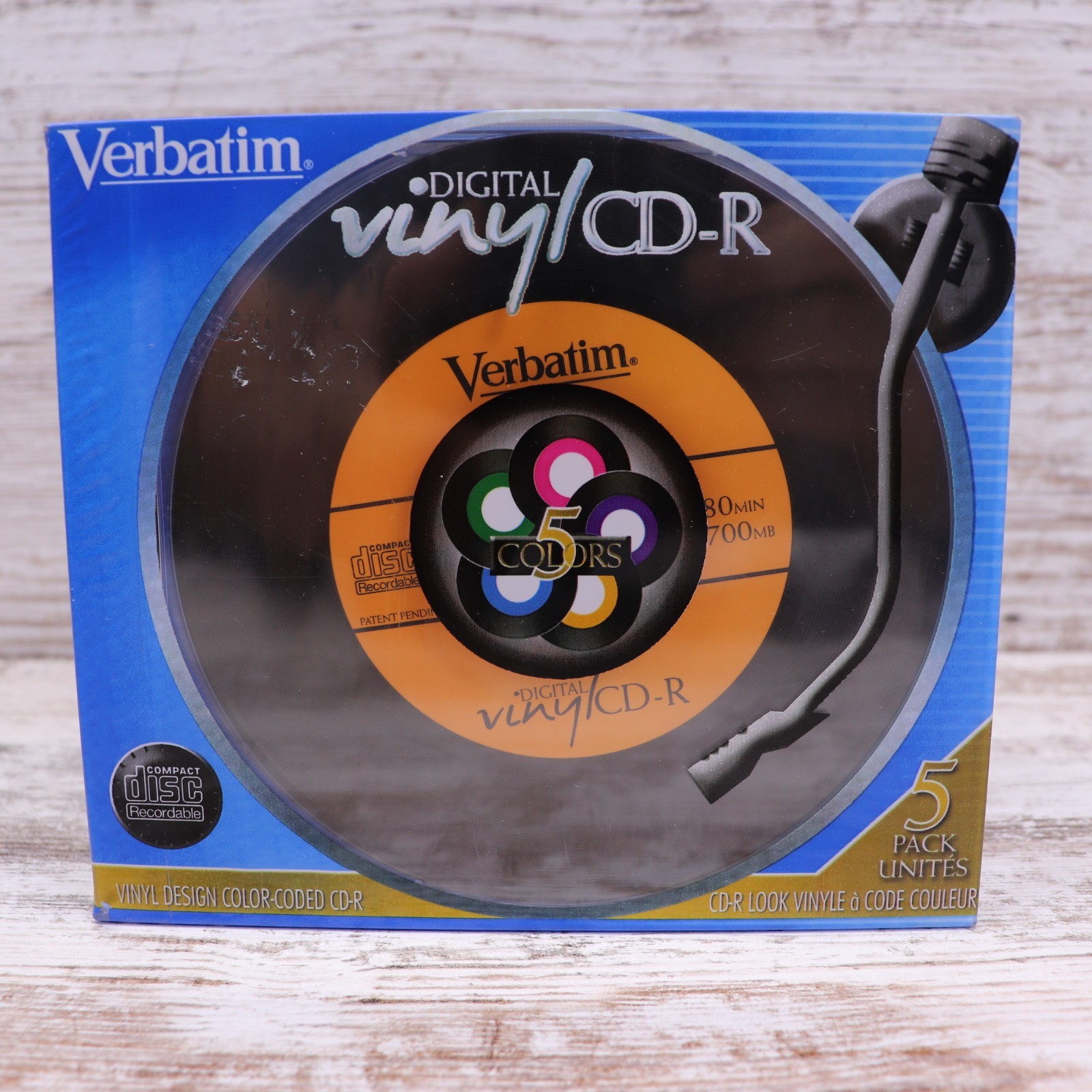 Verbatim Digital Vinyl Design Color Coded CD-R 5 Pack 700 MB 80 Min