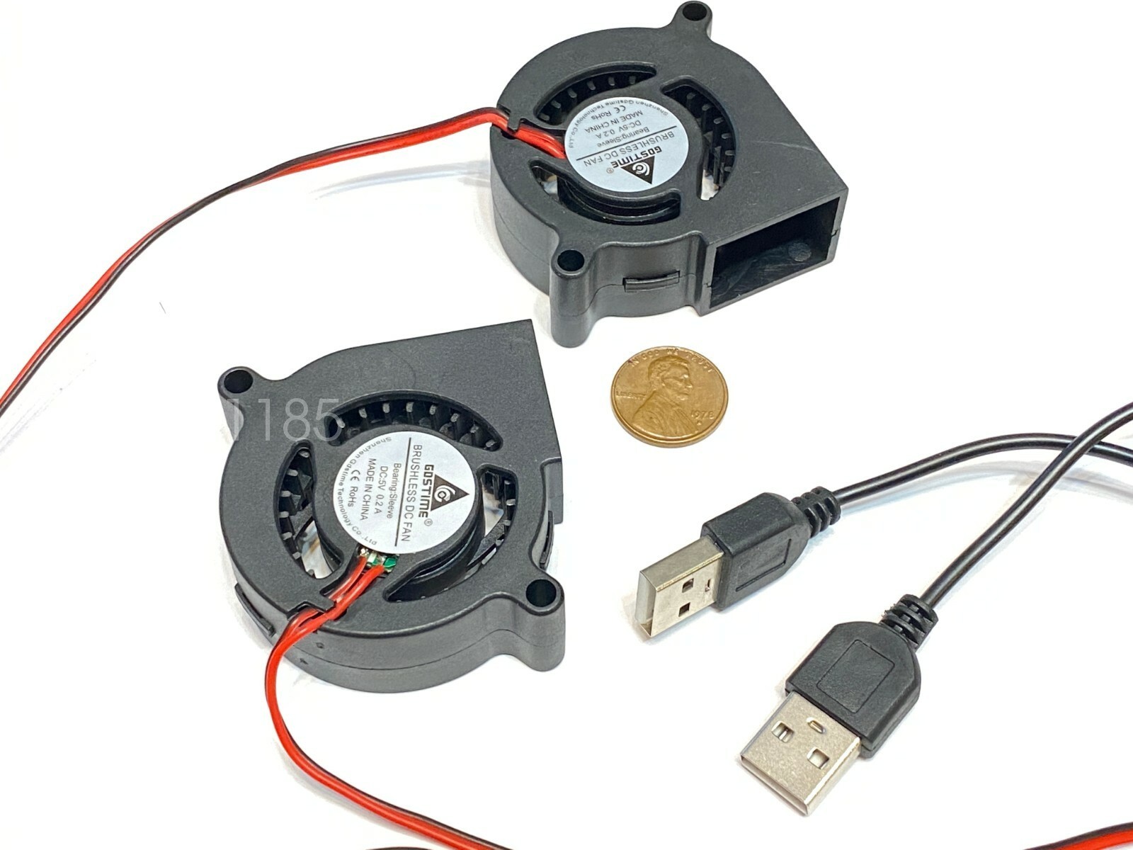 2 x - USB 5020 50mm 5cm 5v fan Brushless Centrifugal Blower computer Gdstime