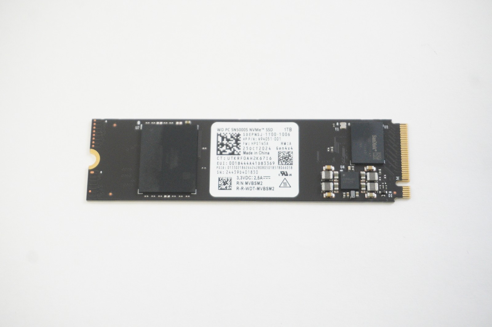 N94051-001 Hp 1TB 2500 PCIe Gen4x4 M.2 2280 NVMe SSD Drive