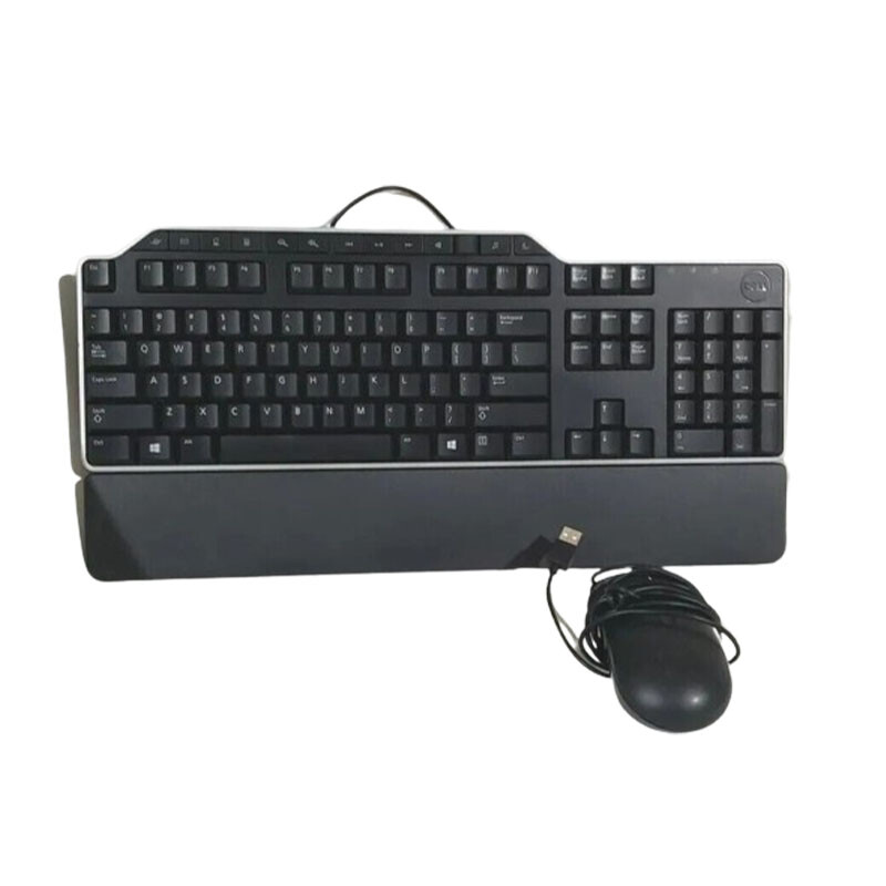 Dell KB522 Business Multimedia Keyboard with PALM WRIST REST and mouse Used