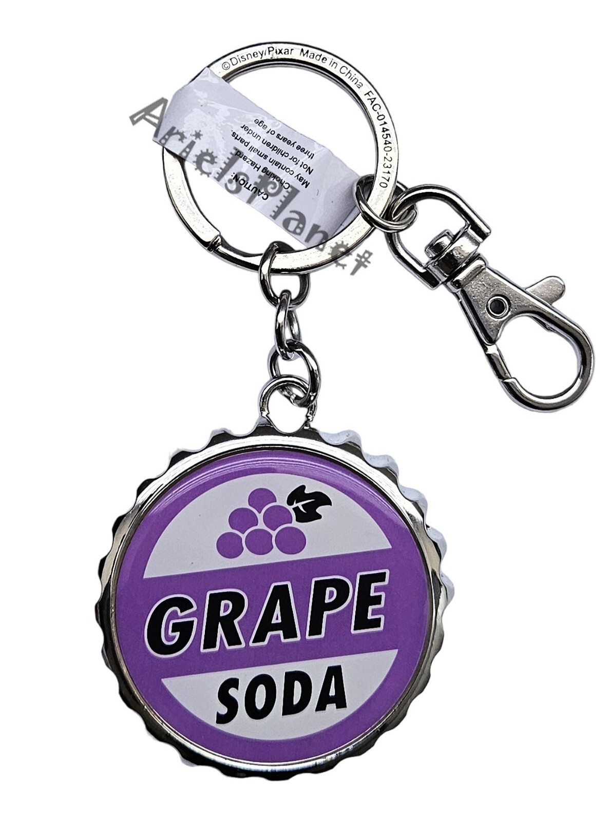Disney Parks Pixar Up Carl Ellie Grape Soda Cap Keychain Bottle Opener Key Ring