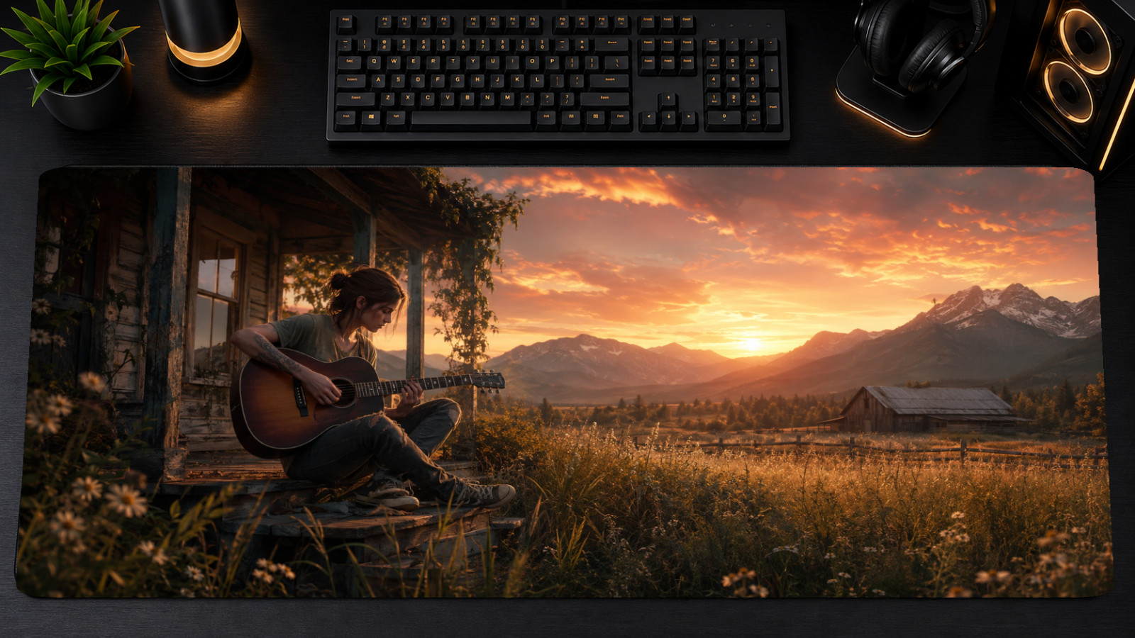 The Last of Us XXL Gaming Mouse Pad Ellie Joel Desk Mat Clicker Cordyceps