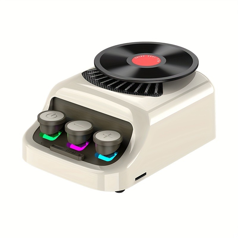 Space Saving Durable Stylish Retro Vinyl Record Style Wireless Bluetooth Speaker