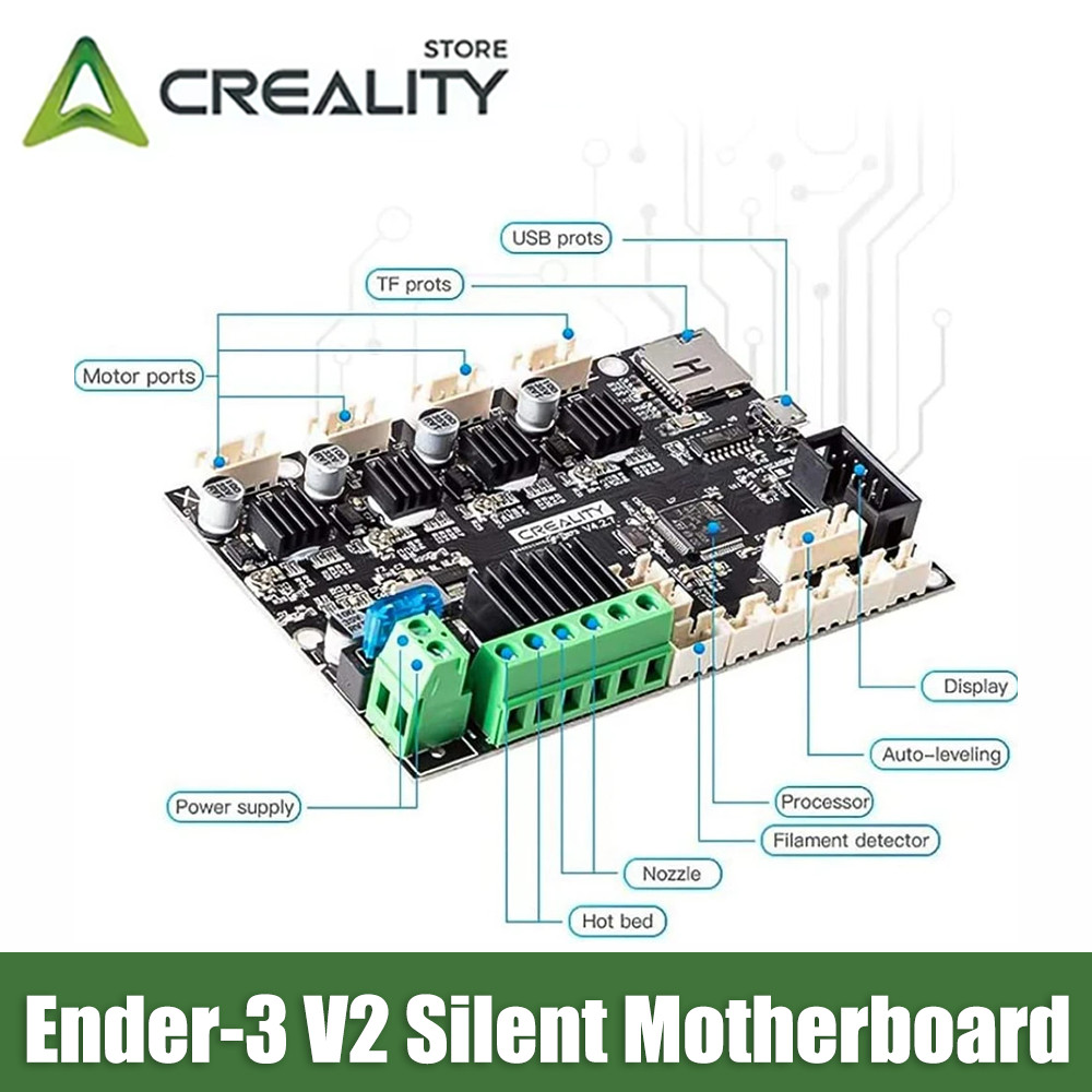 Creality Ender 3 V2 Silent Motherboard Upgraded with TMC2225 Driver