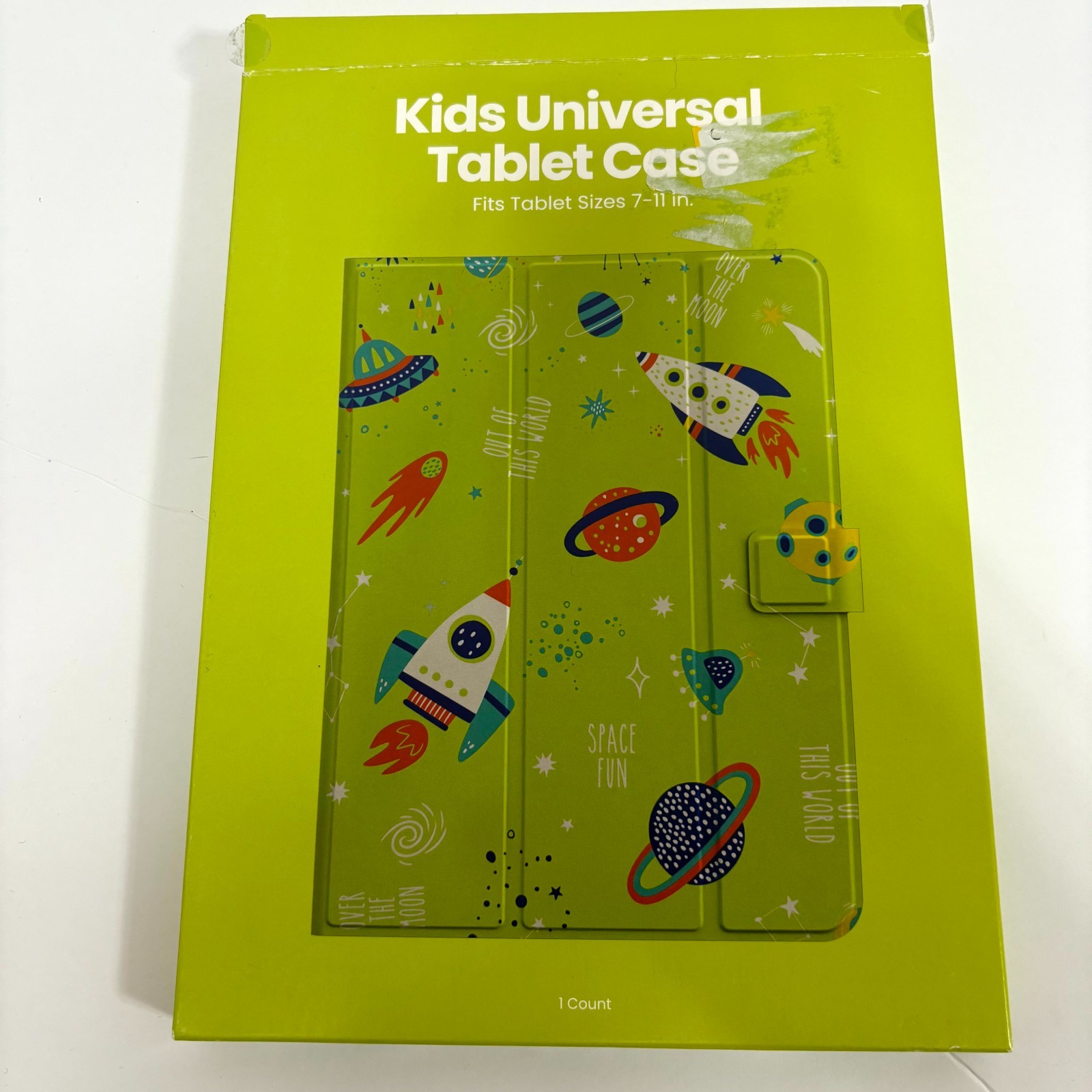 GEMS Kids Universal Tablet Case 7-11” Space Green Magnetic Clasp & Stand Age 6+