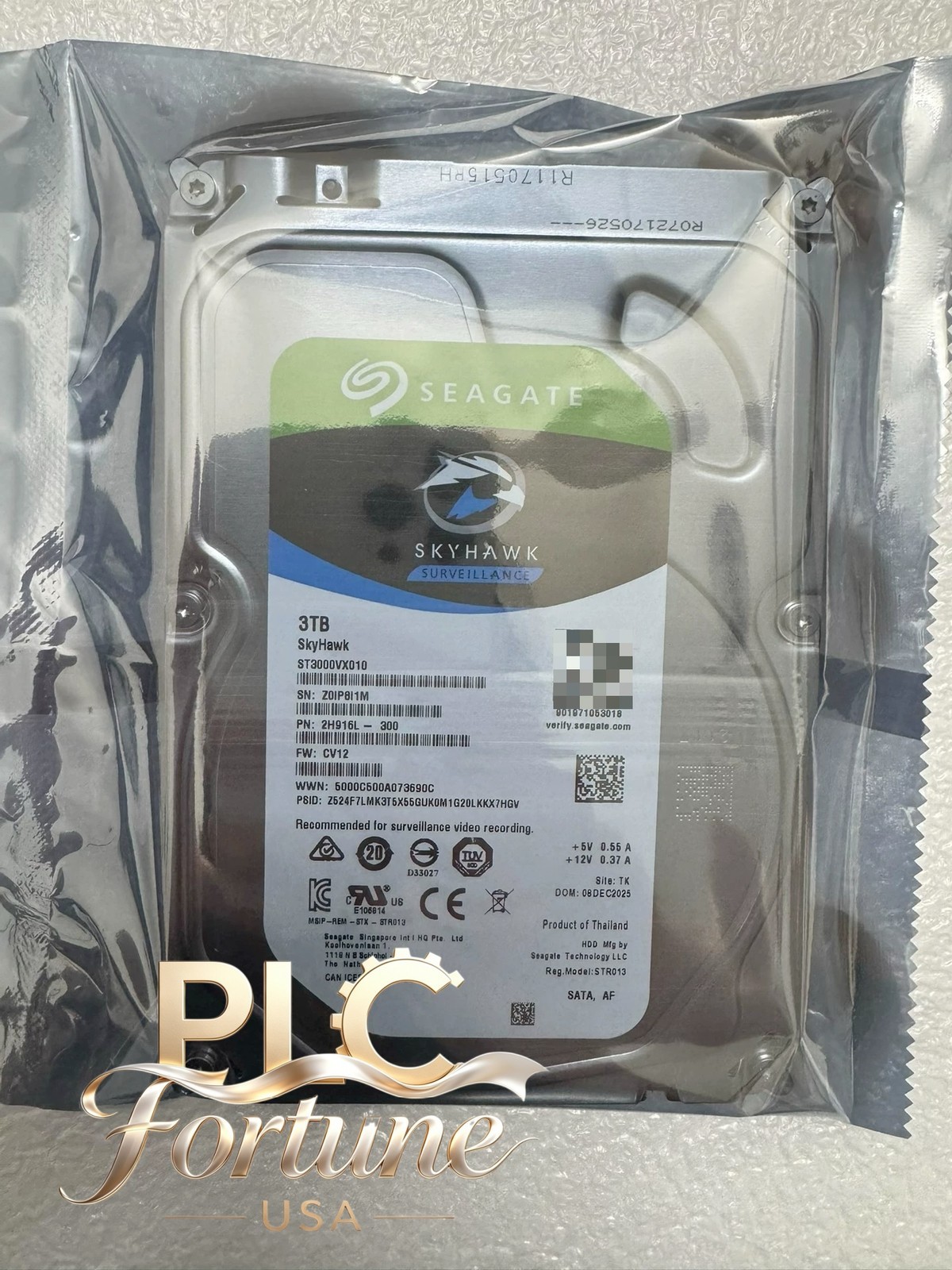 New Seagate ST3000VX010 SkyHawk 3TB 3.5" 5900RPM SATA III 6Gb/s Surveillance HDD