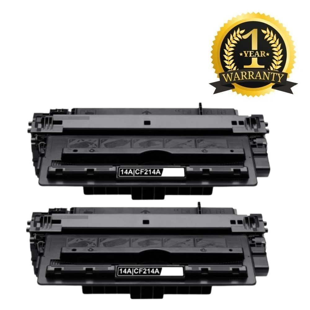 2 PK CF214A Black Toner Ctg Compatible for HP (14A) 700 Printer M712dn (W/Micr)