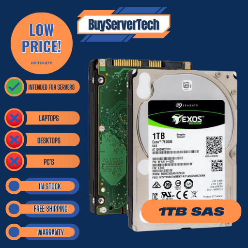 Seagate ST1000NX0373 Exos 7E2000 1TB SAS 2.5" 7.2K 12Gbps 512e / 4Kn 128MB HDD
