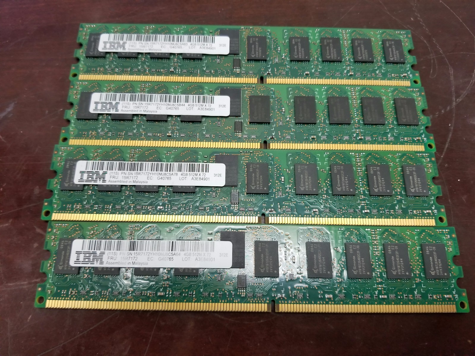 IBM 16GB 4x4GB 15R7172 276 PIN PC2-4200 DDR2 533MHz P series 1934 Memory RAM