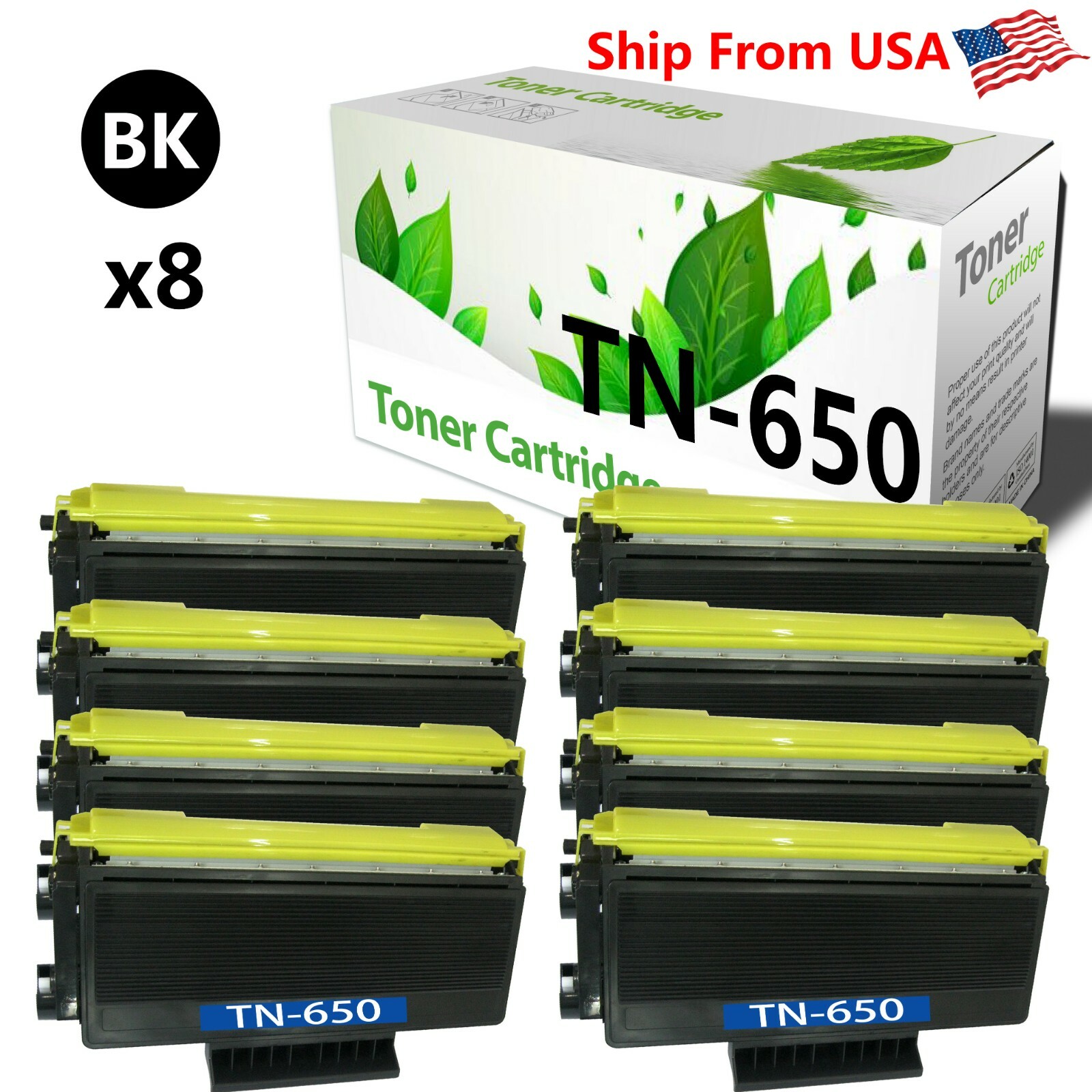 8PK TN650 Toner Cartridge For HL5240 5250DN 5250DNT HL-5340D Printer