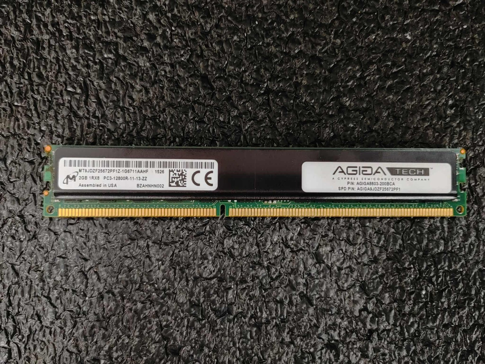 Agiga Micron 2GB 1Rx8 PC3-12800F (DDR3-1600) DDR3 RDIMM ECC Server Memory Ram