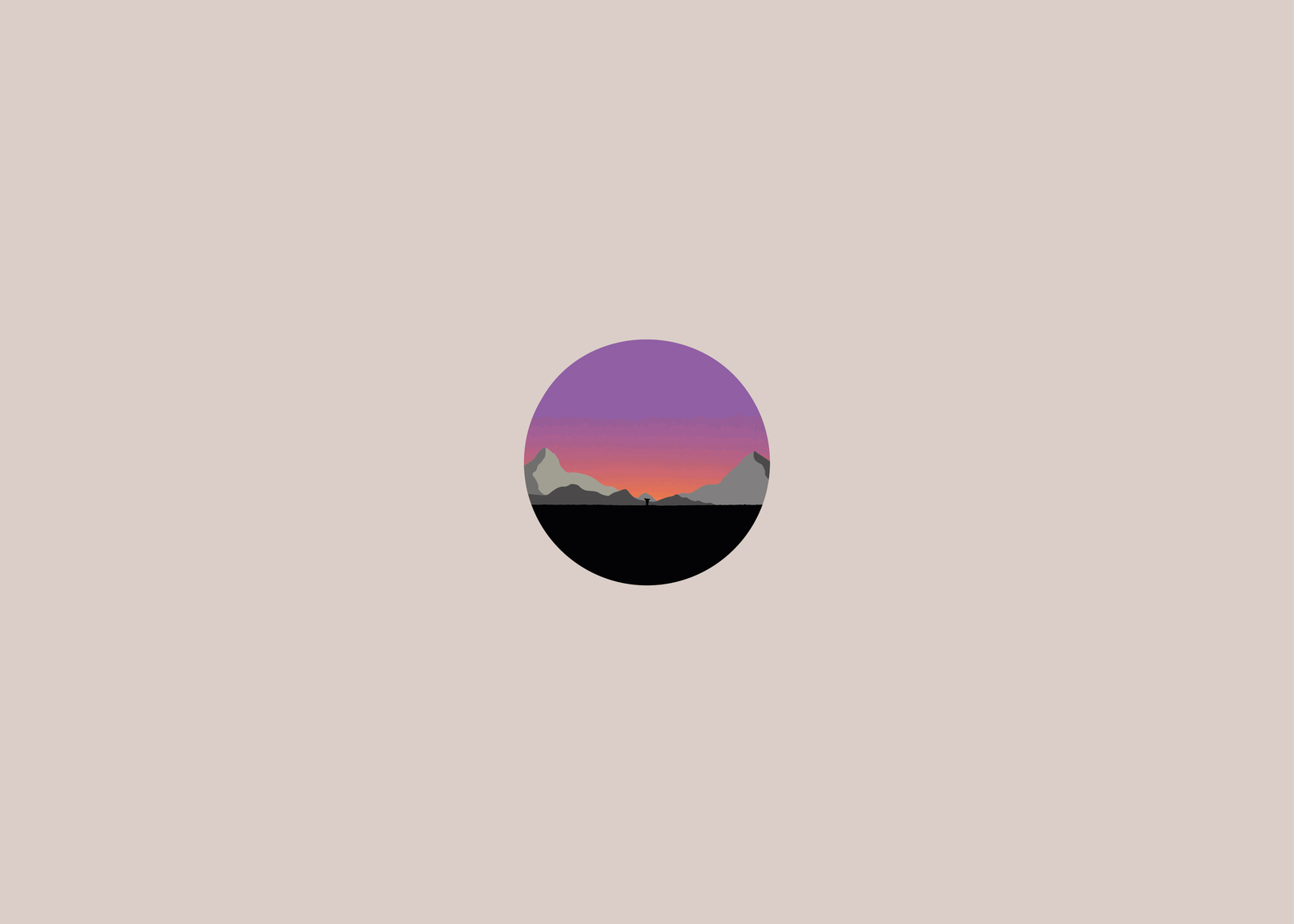Landscape  art vector soft gradient hills sunset sunrise Custom Gaming Mat Desk
