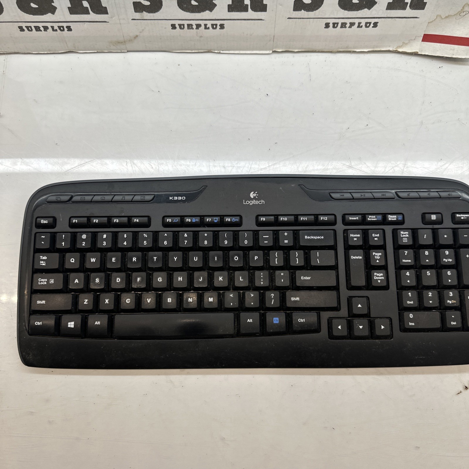 Logitech K330 Y-R0009 Wireless Keyboard No USB Receiver- Used