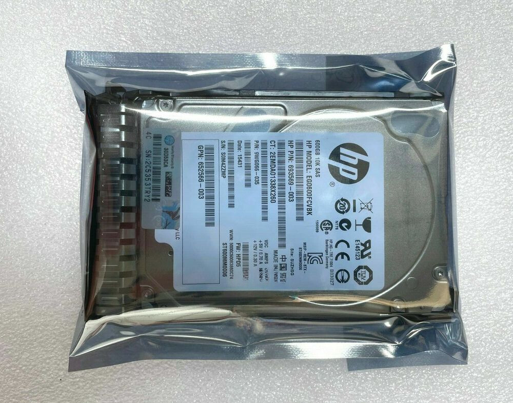 HP 652583-B21 600GB 10K 2.5" SAS 6G SC ENT HDD 653957-001 0 HOURS NEW