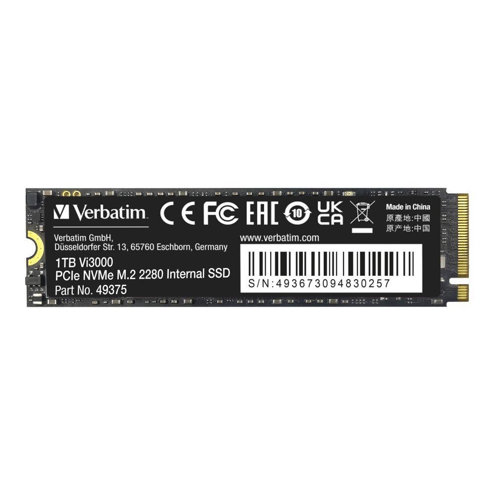 Dysk SSD Verbatim Vi3000 1TB M.2 2280 PCIe Gen3 NVME (3300/3000MB/s) Verbatim