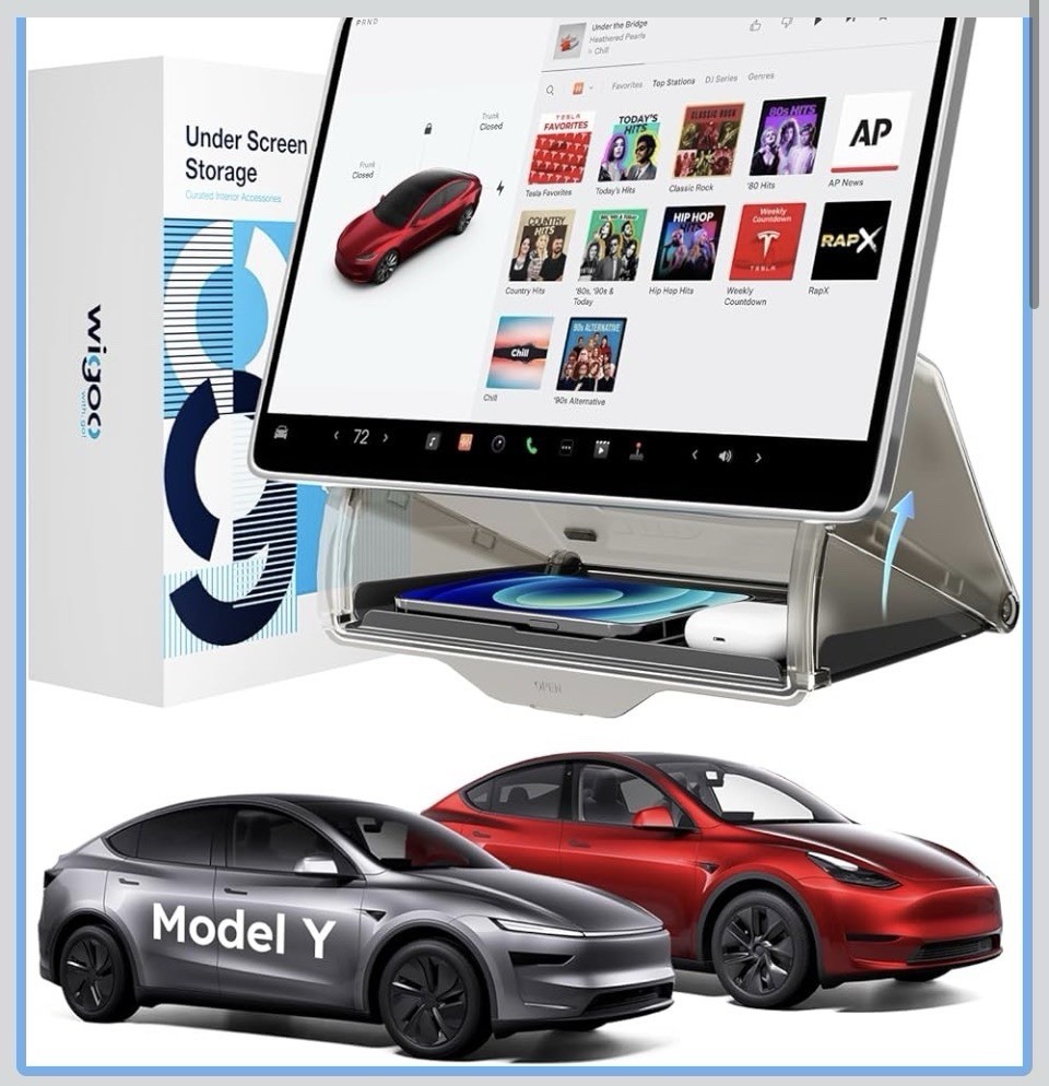 Tesla Model Y Juniper Under Screen Storage Box Hidden Design  Stable Installa...