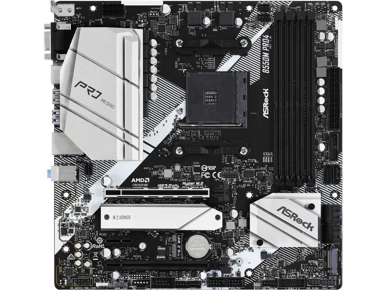 ASRock PRO B550M PRO4 AM4 AMD B550 USB 3.1 USB 3.0 HDMI Micro ATX AMD