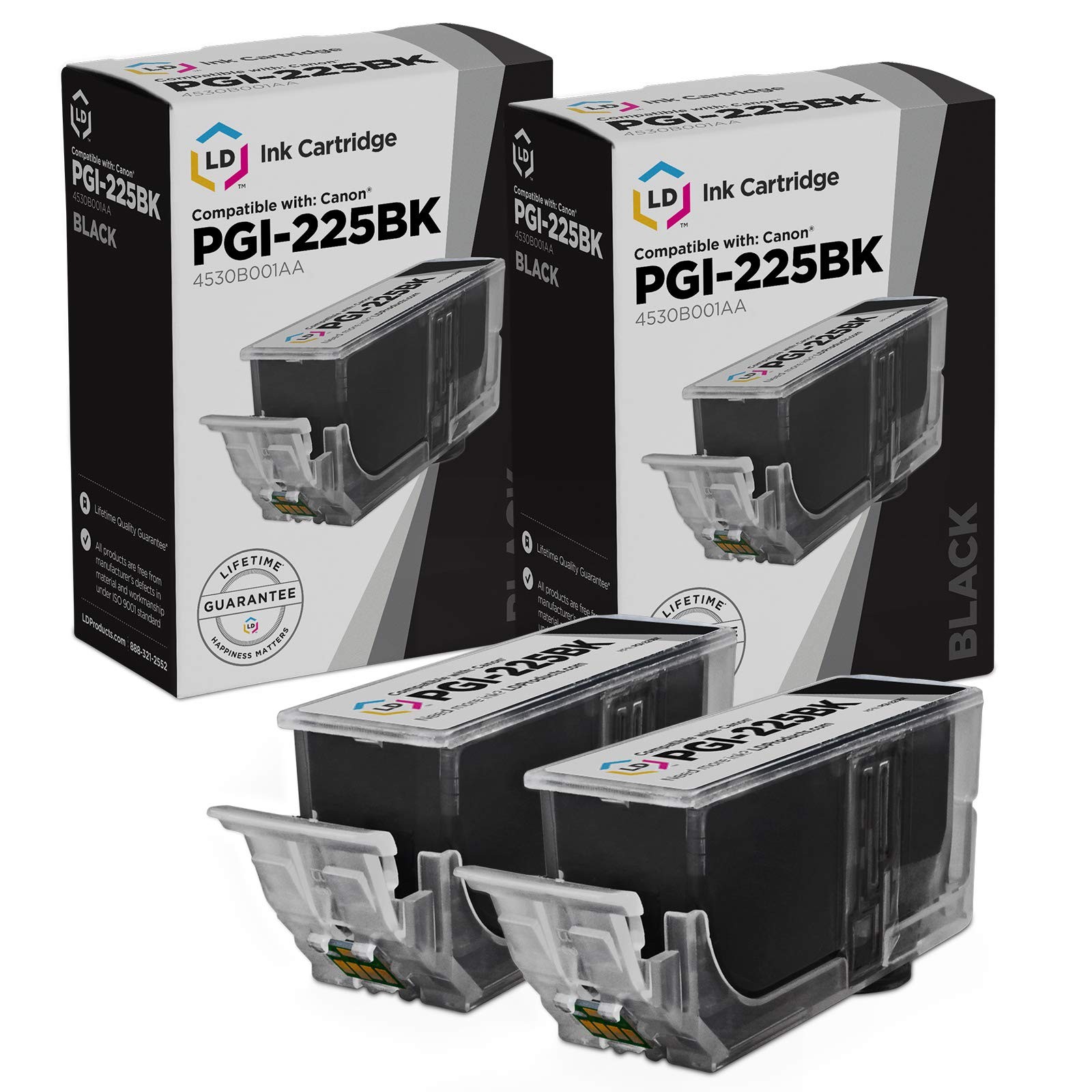 LD 4530B001AA PGI-225 2pk Black Ink for Canon Pixma iP4820 iP4920 iX6520 MG5120