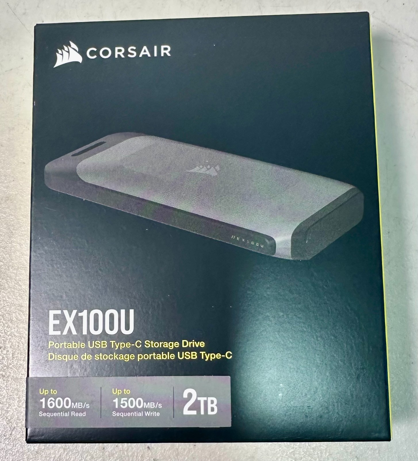Corsair EX100U 2TB Portable External SSD USB-C 3.2 Gen 2x2 1600MB/s New