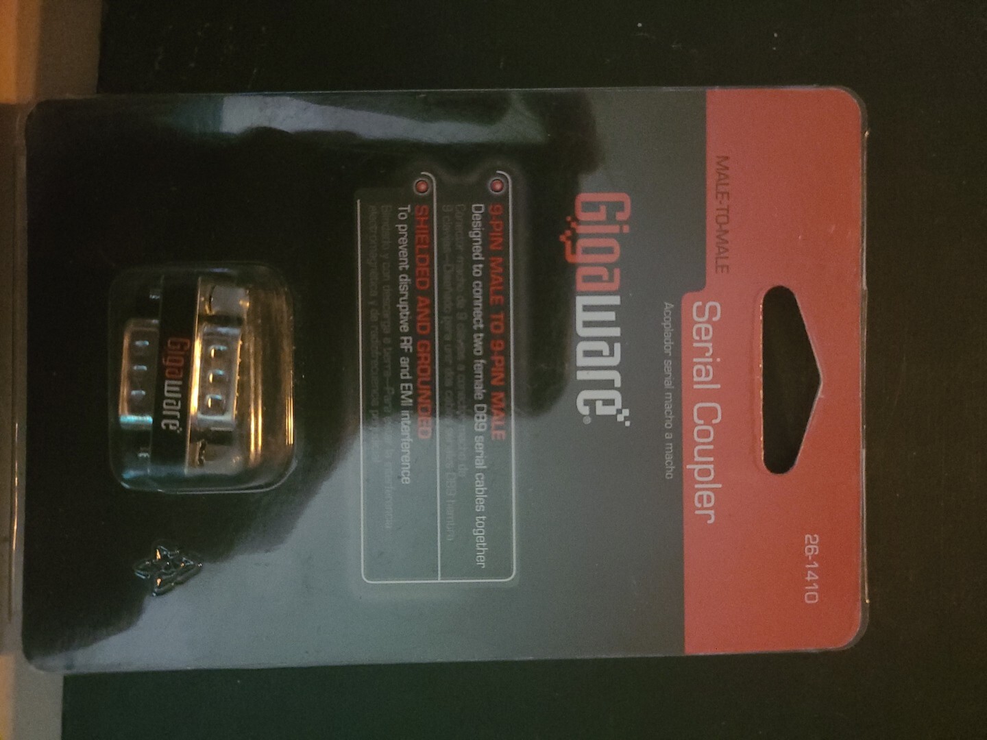 Gigawire (Radio Shack) Male-to-Male 9-pin DB9 Serial Cable Coupler, 260-1410.