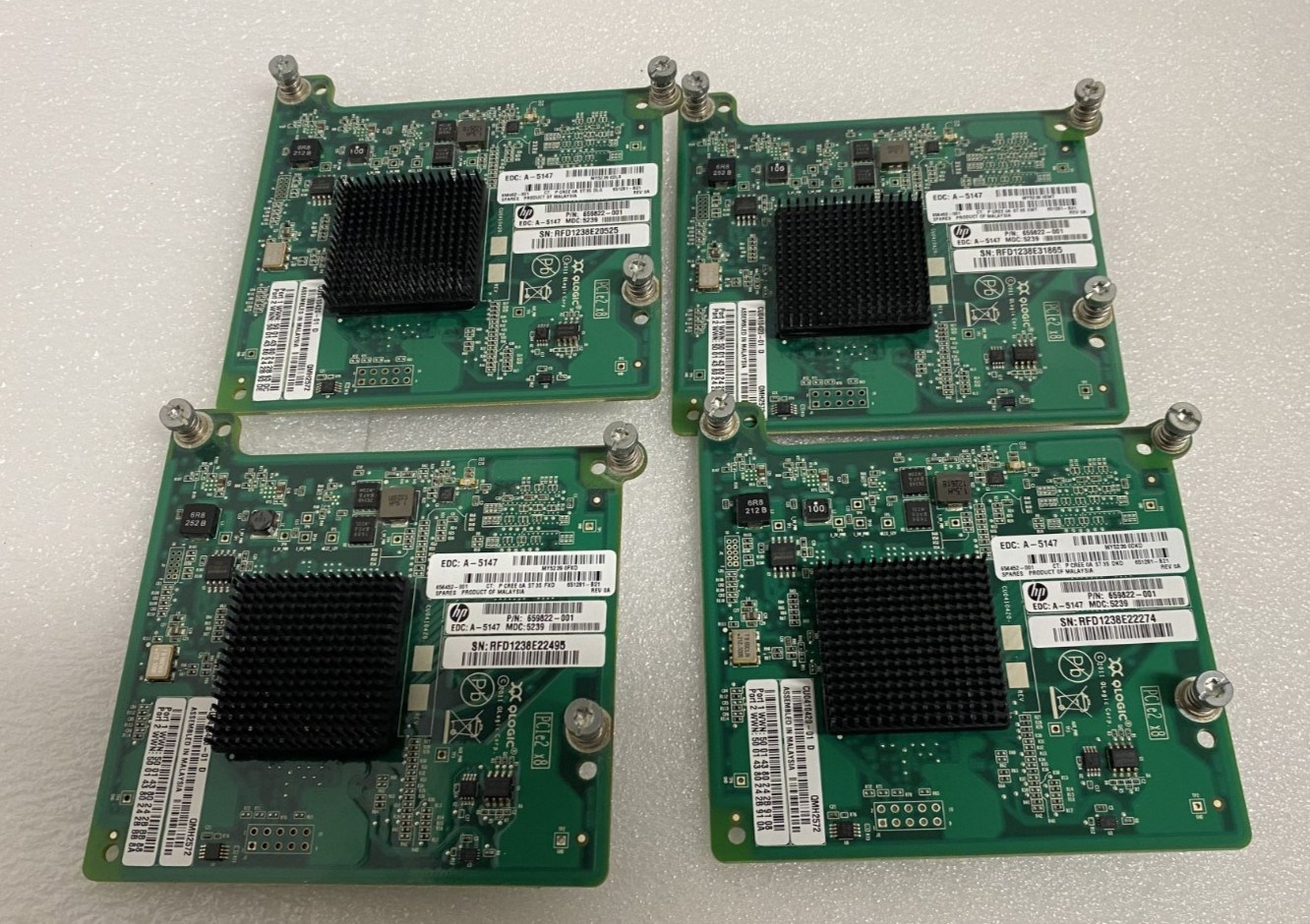 Lot of 4x 656452-001 HP 651281-B21 659822-001 8GB HBA QLogic QMH2572 GEN8 G8