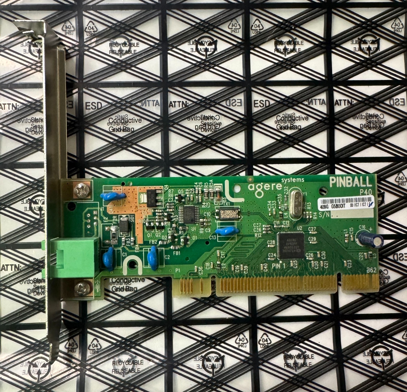D-1156I HP 5188-2898 Agere Systems Pinball P40 PCI Data/Fax 56k Modem Card
