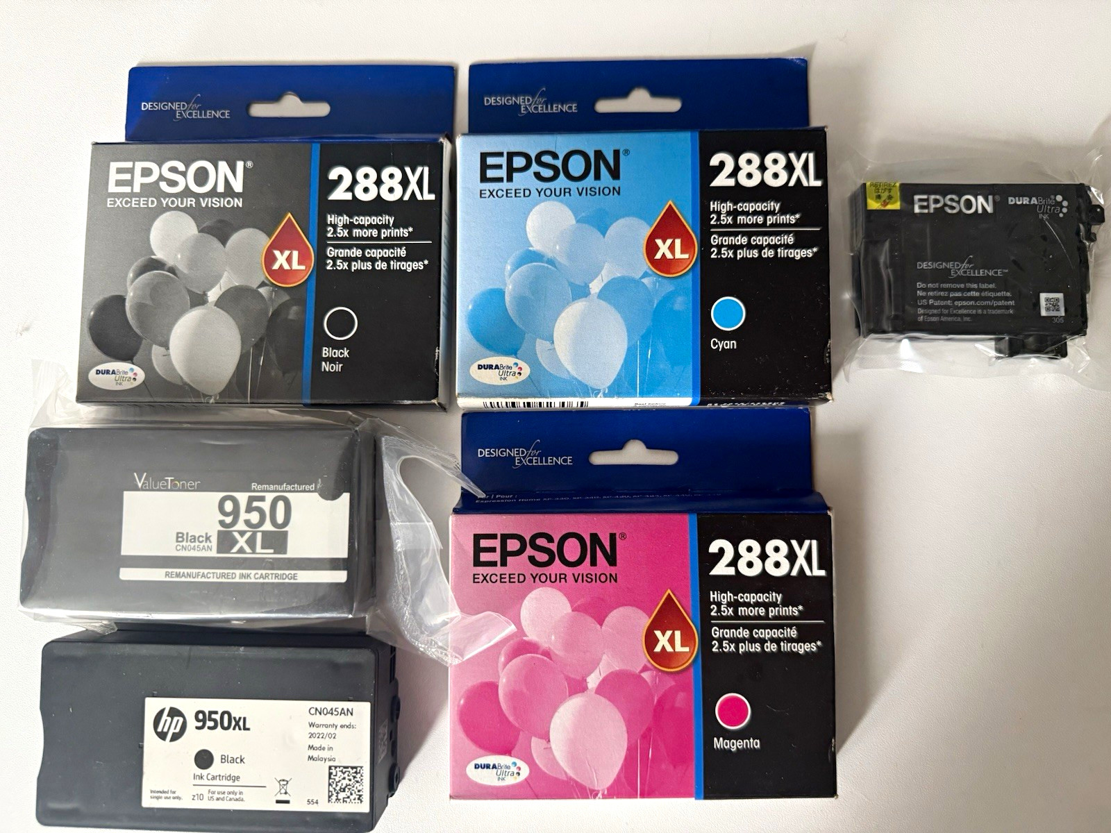 Epson 288XL Genuine Inkjet Ink Cartridges Black Cyan Magenta High Capacity