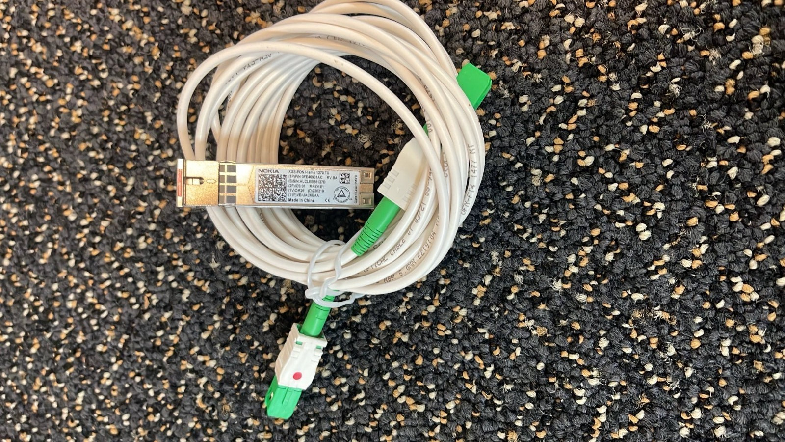 Nokia 3FE46901AC XGS-PON ONU I-Temp 1270 TX SFP Transceiver Module with cable