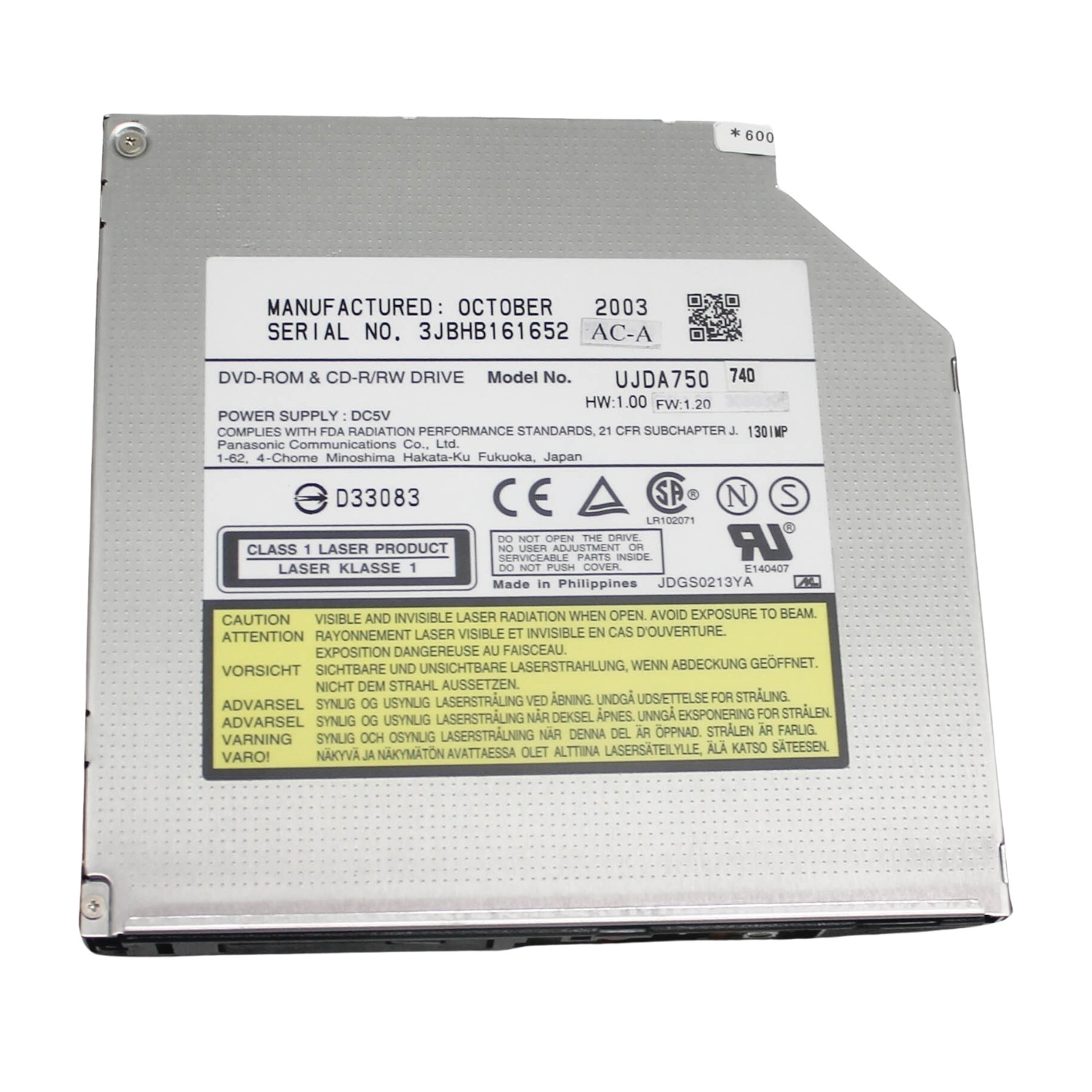 UJDA750 TOShiba CD- RW/DVD UJDA750 PSA50U "GRADE A"
