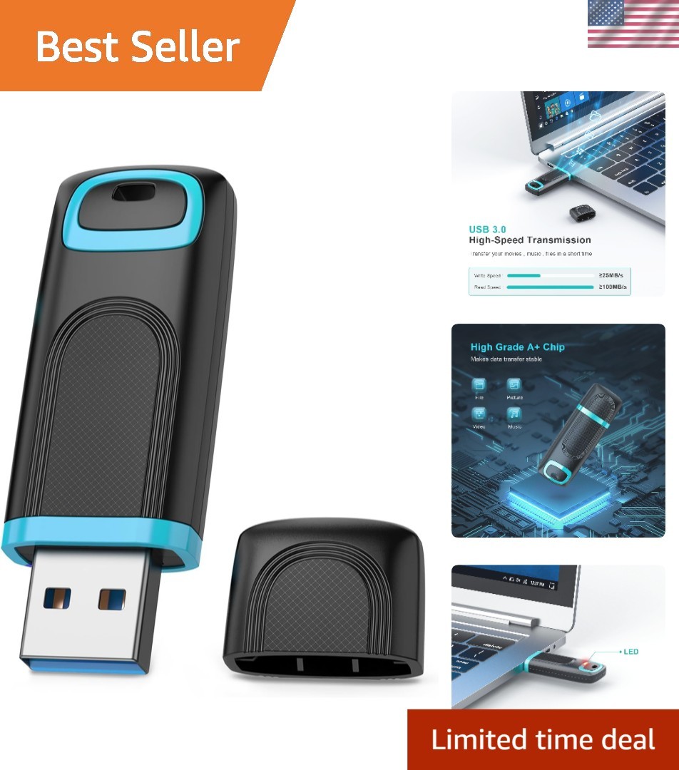Portable 32GB USB 3.0 Flash Drive - Efficient Data Transfer with Cap Protection