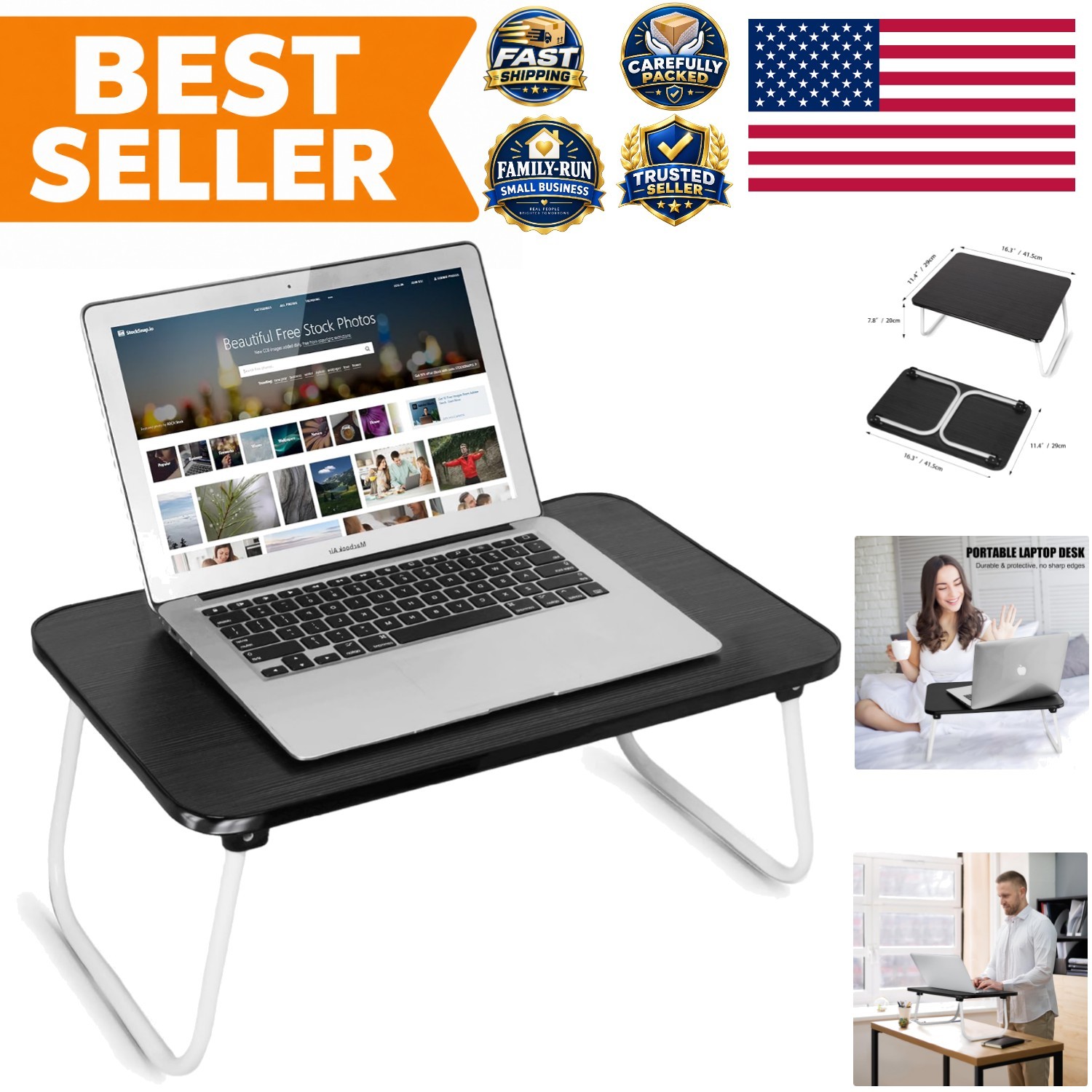 Lap Desks Laptop Tray for Bed or Couch, Breakfast Serving Tray