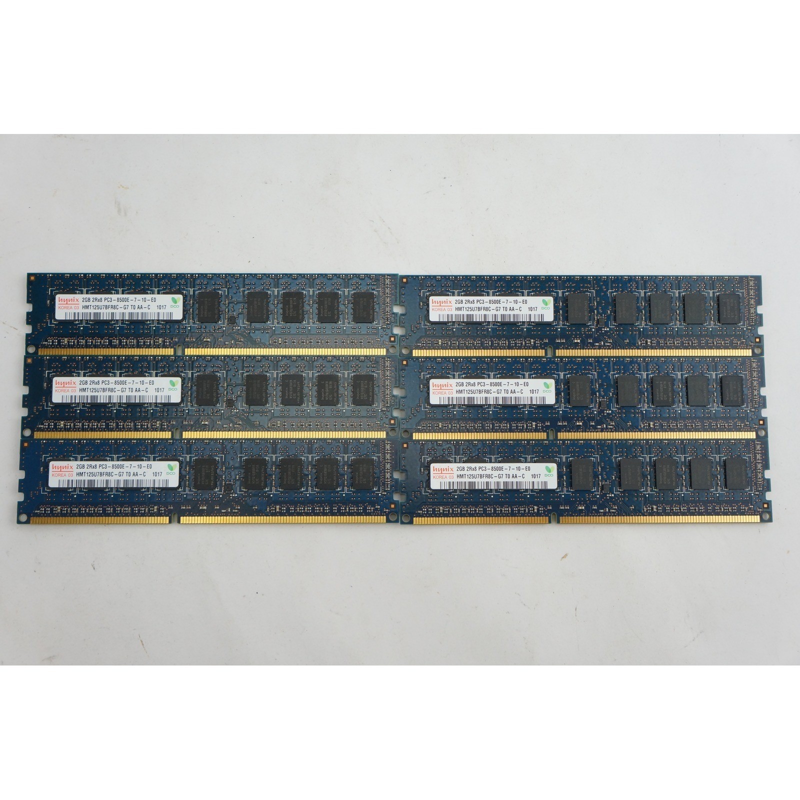 Hynix 12GB 6x2GB PC3-8500E DDR3 1066MHz ECC Unbuffered RAM HMT125U7BFR8C-G7 Used
