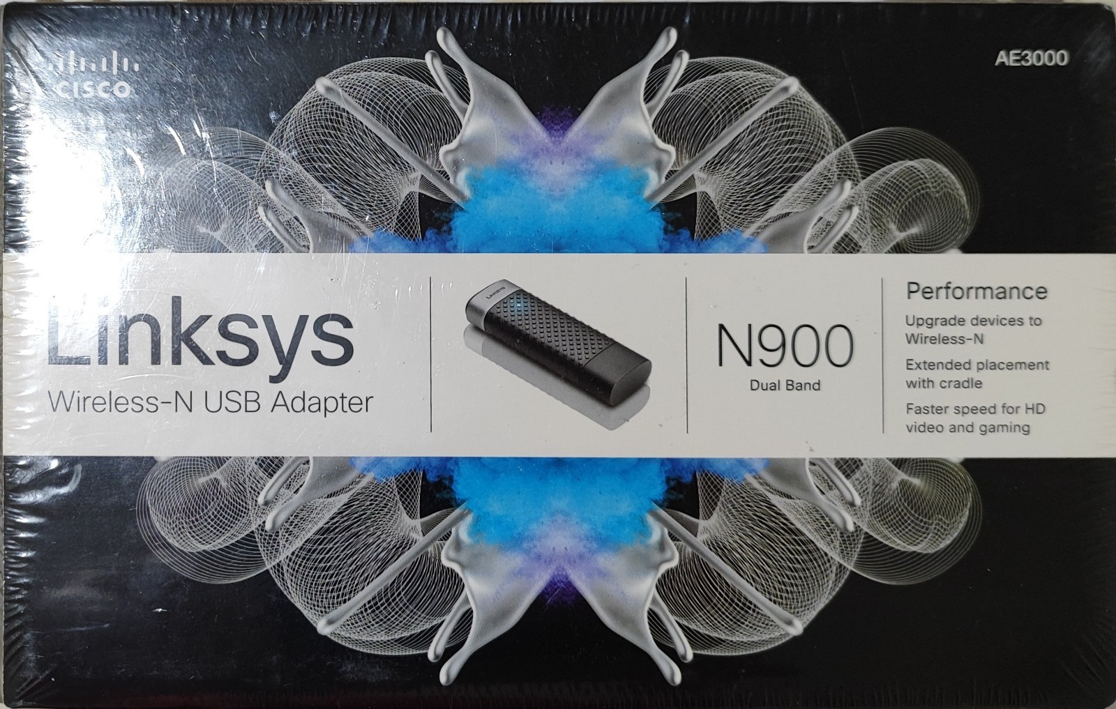 Linksys AE3000 N900 Dual Band Wireless-N USB Adapter 450Mbps USB 2.0 for PC