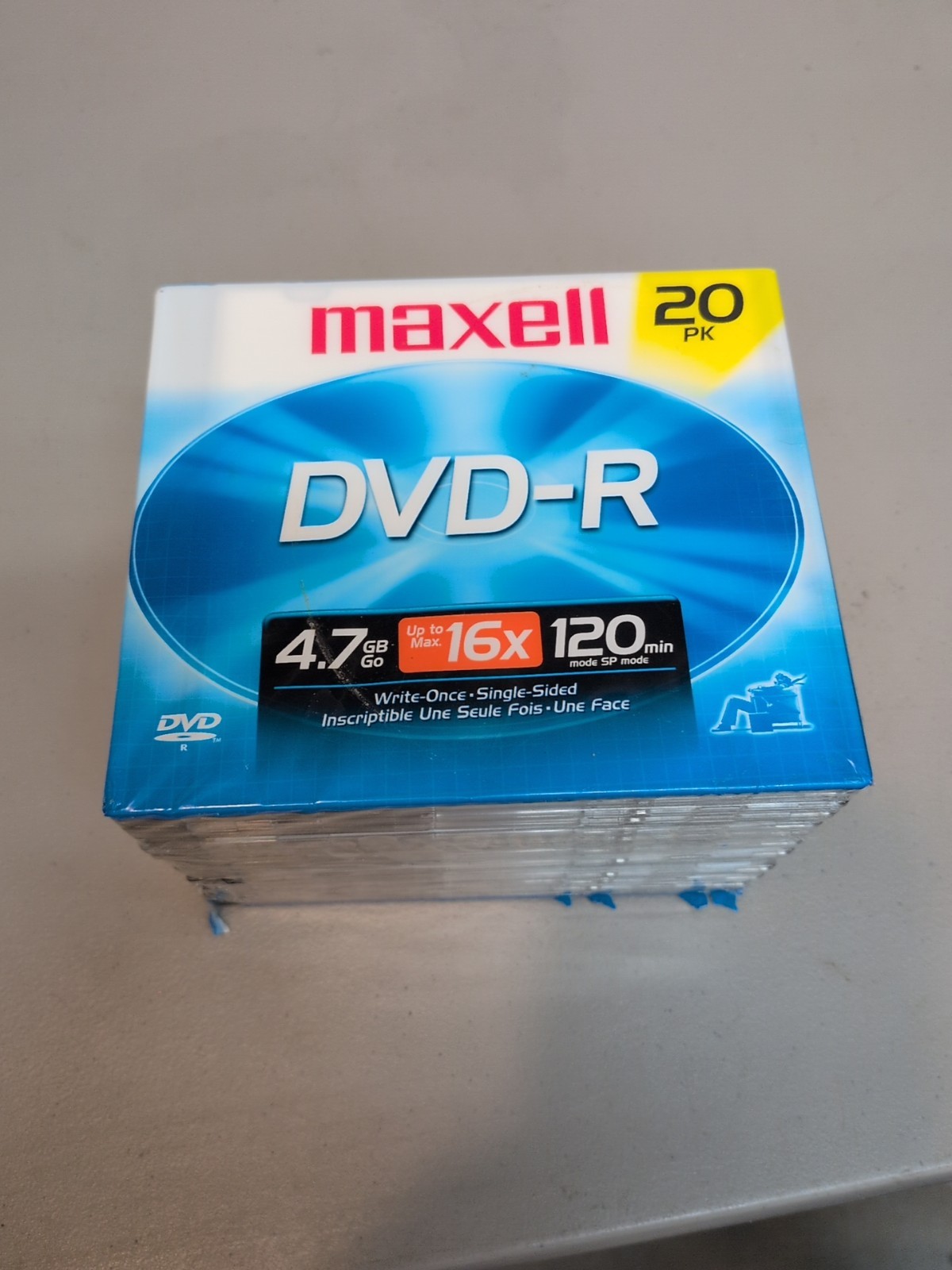 Maxell DVD-R 20 Pack New Sealed  4.7 GB~16X max~120 minutes sp mode 