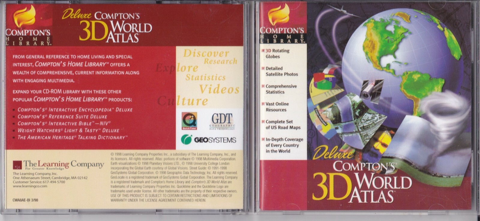 Vintage Deluxe Compton's 3D World Atlas (The Learning Company, 1998)