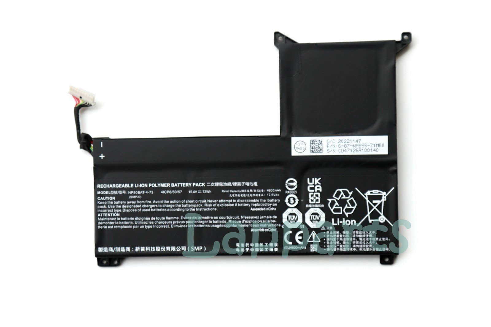 NP50BAT-4-73 Genuine Battery Fr HASEE TX8R7 TX8R9 TX9R7 TX9R9 / CLEVO X15AT X17A