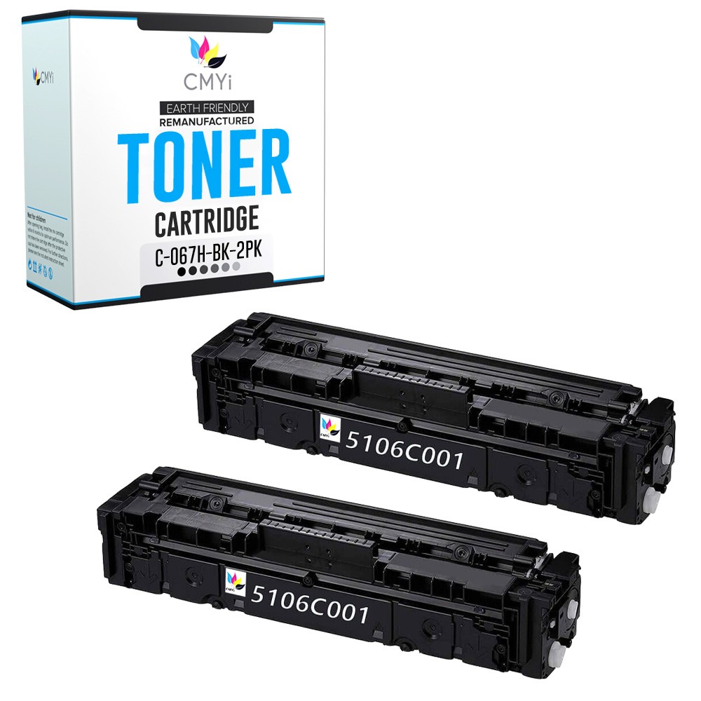 CMYi 2PK Replacement 067H Black Cartridges for Canon Color imageCLASS LBP632Cdw