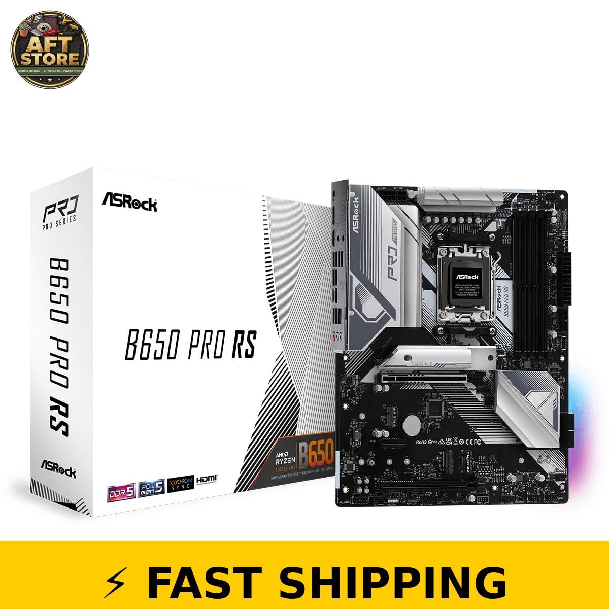 ASRock B650 PRO RS Motherboard for AMD Ryzen 7000 Series Processors
