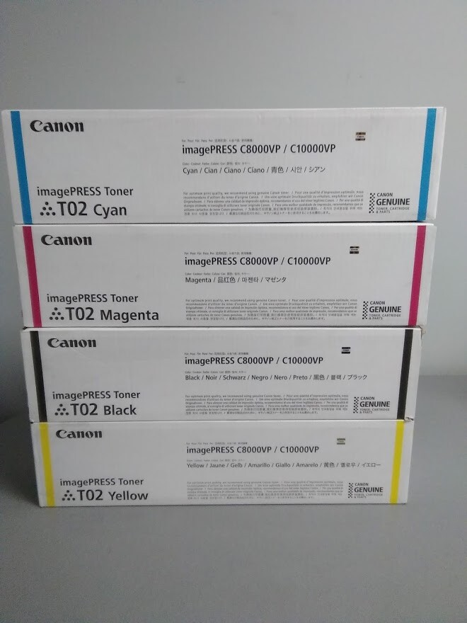 Canon T02 Toner Cartridge SET Yellow Magenta Cyan, Black imagePRESS C10000VP